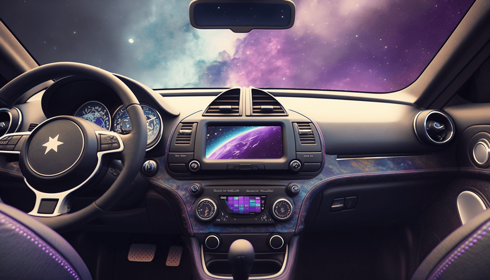 car in space